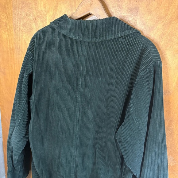 Vintage Dark Green Corduroy Chore Coat Barn Jacket Farm Oversized 90s Goth Boho - Picture 6 of 13